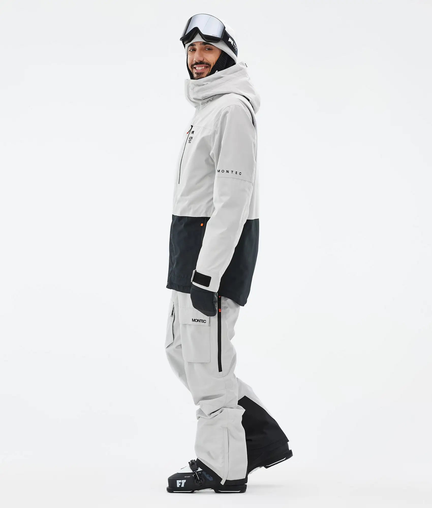 Fawk Ski Jacket Men - Light Grey/Black