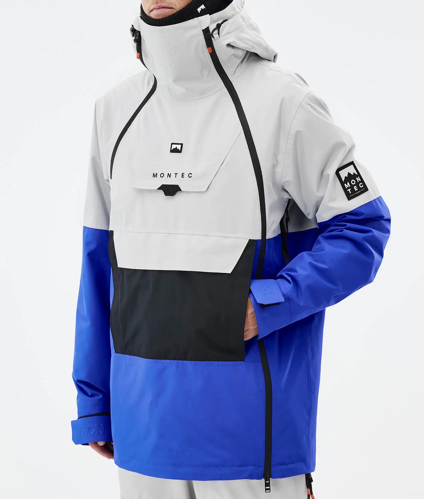 Doom Ski Jacket Men - Light Grey/Black/Cobalt Blue
