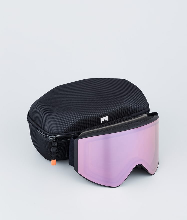 Ski Goggles Black W/Black Pink Sapphire Mirror