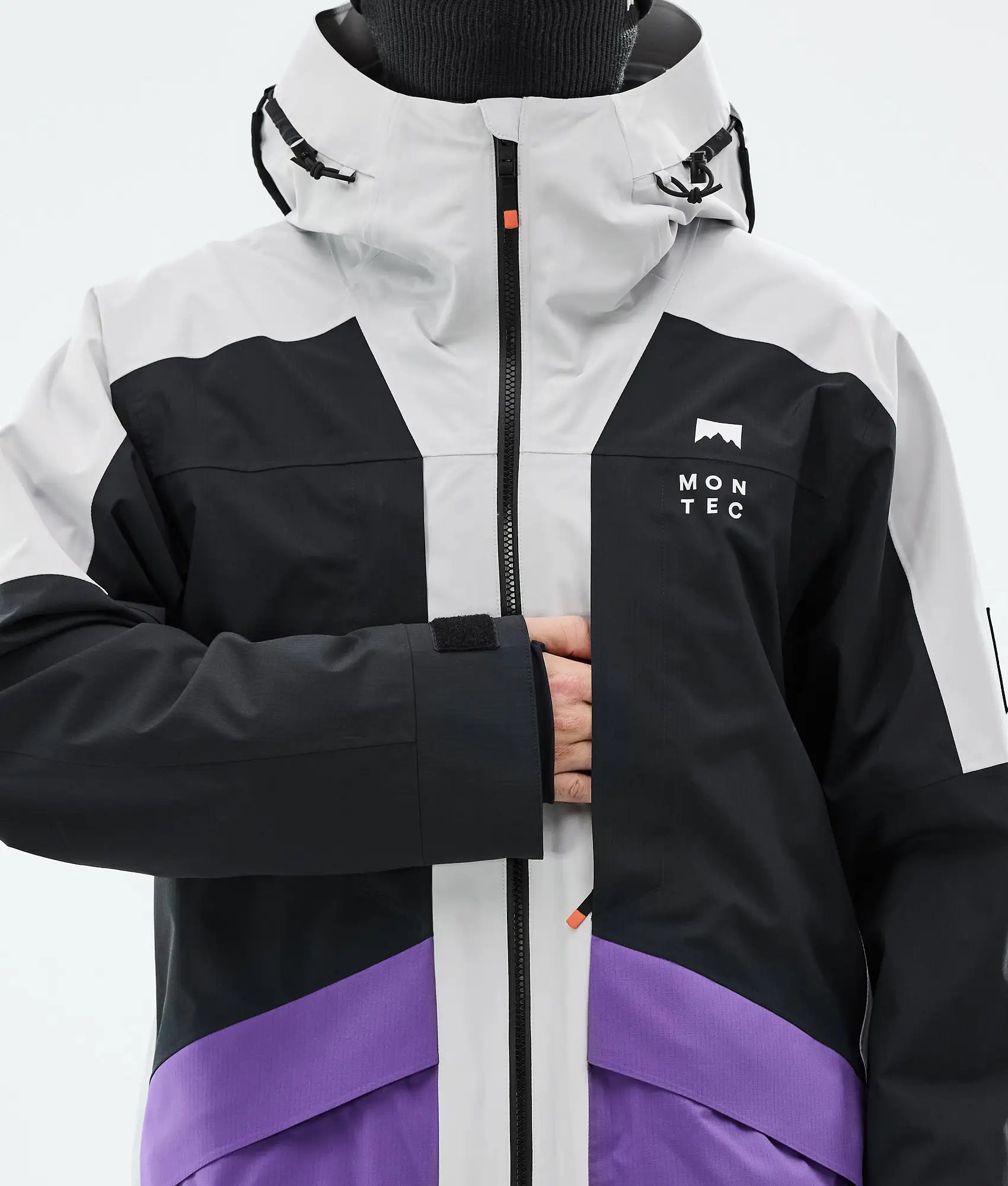Morpheus Ski Jacket Men - Light Grey/Black/Vivid Purple