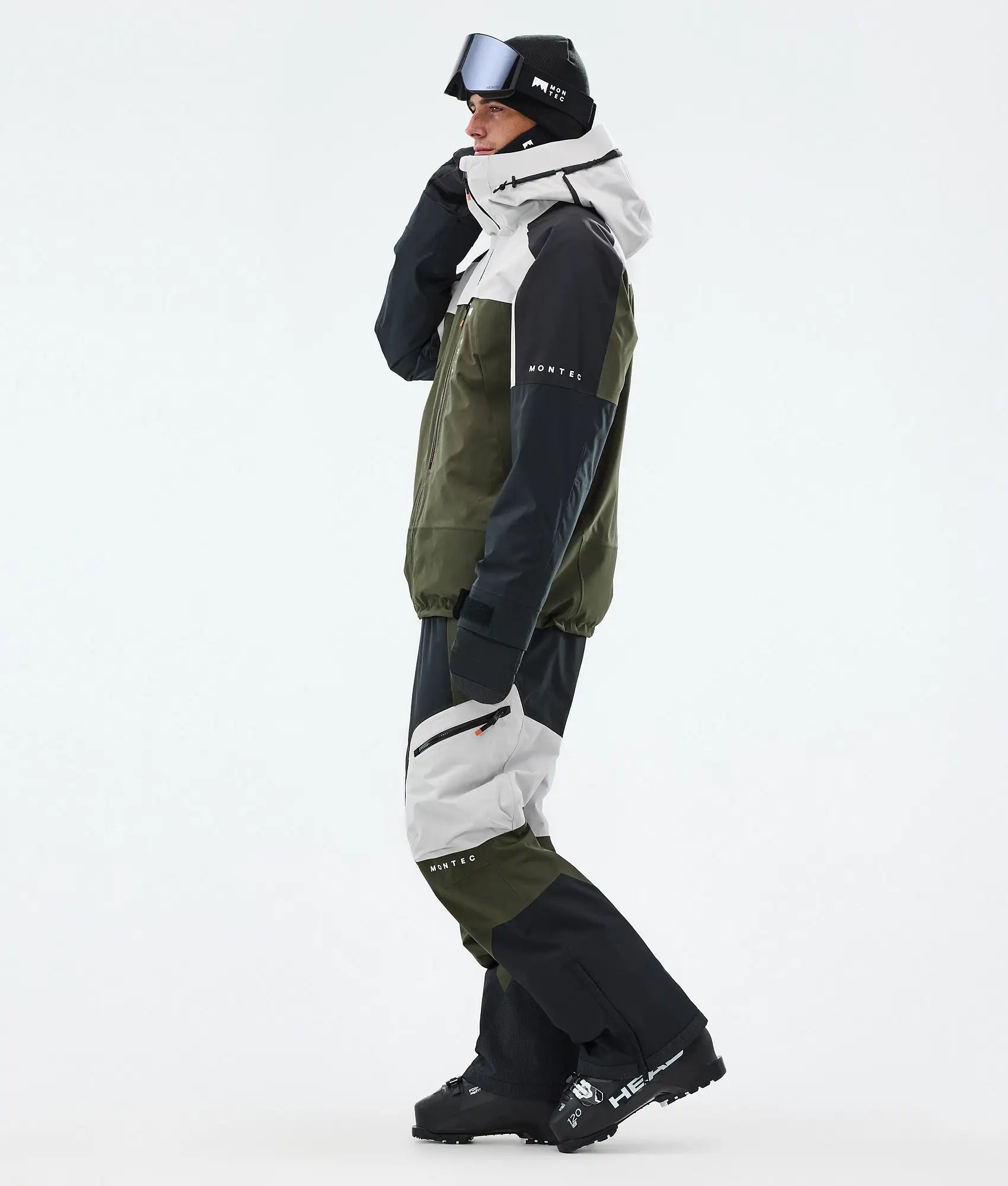 Oracle Ski Jacket Men - Light Grey/Black/Olive Green