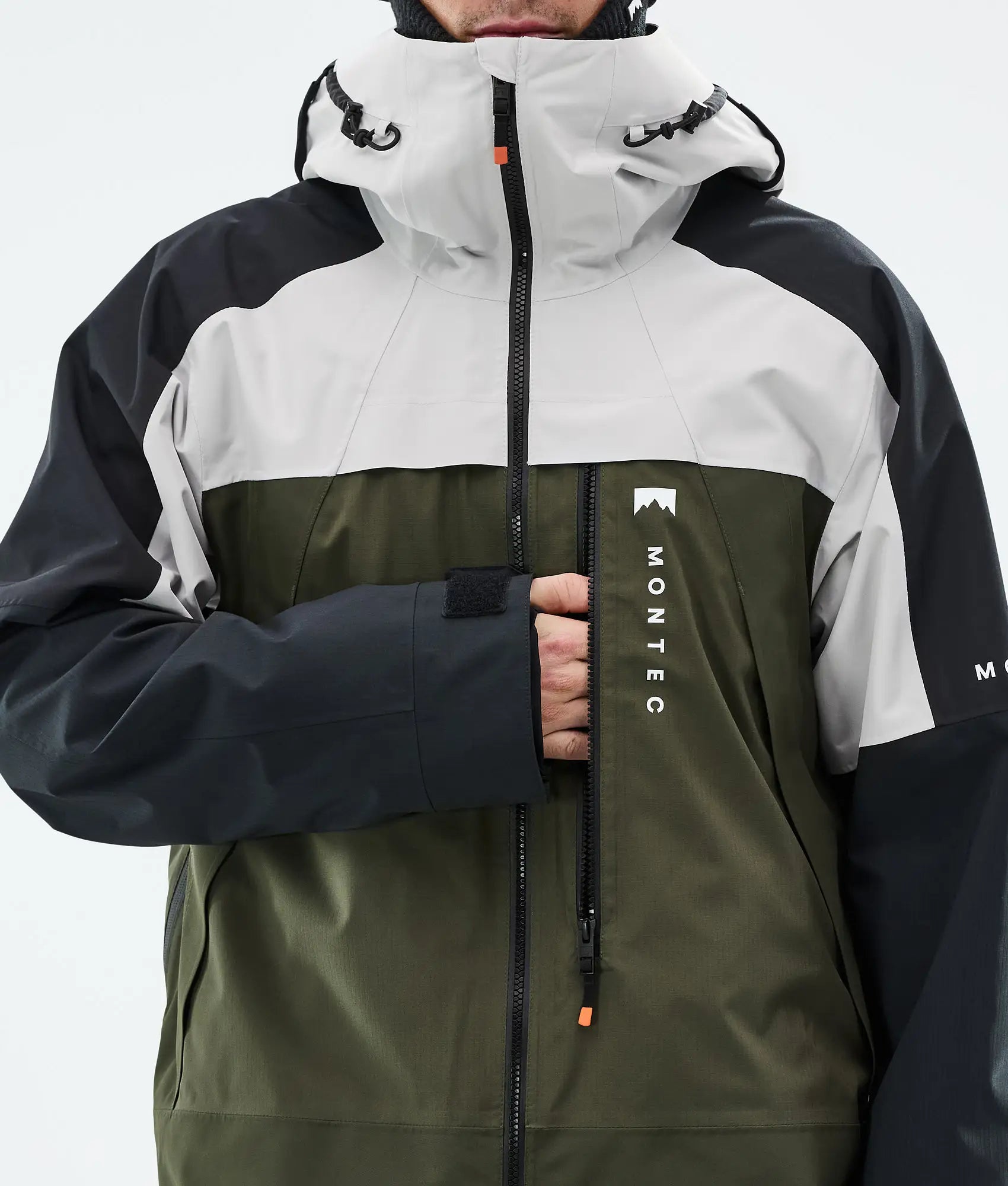 Oracle Ski Jacket Men - Light Grey/Black/Olive Green
