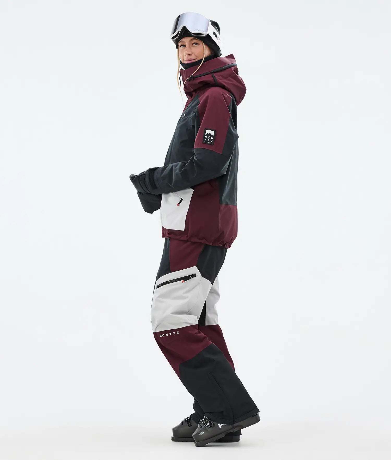 Morpheus W Ski Jacket Women Burgundy/Black/Light Grey