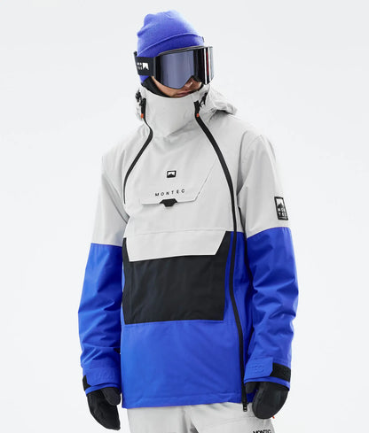 Doom Ski Jacket Men - Light Grey/Black/Cobalt Blue
