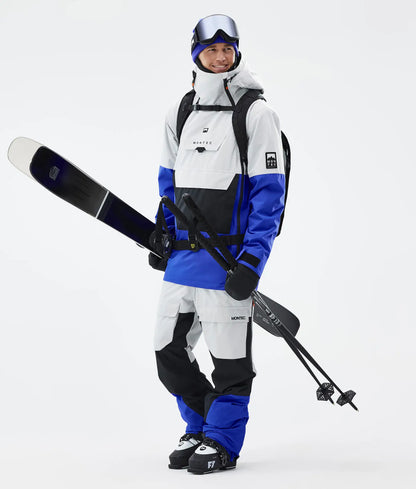 Doom Ski Jacket Men - Light Grey/Black/Cobalt Blue