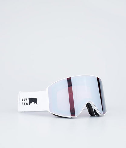Ski Goggles White W/White Black Mirror