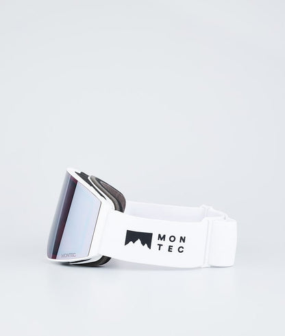 Ski Goggles White W/White Black Mirror