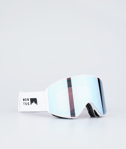 Ski Goggles White W/White Moon Blue Mirror
