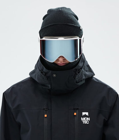 Ski Goggles White W/White Moon Blue Mirror