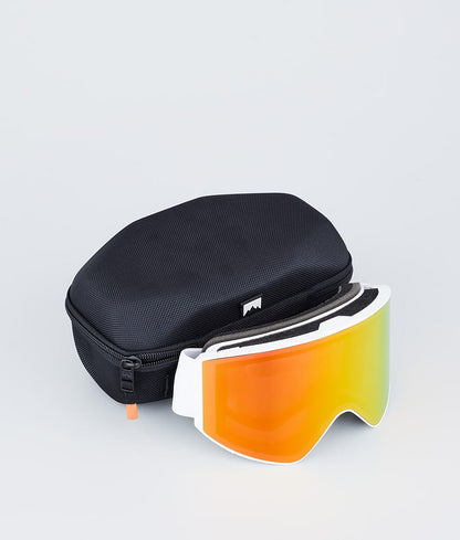 Ski Goggles White W/White Ruby Red Mirror