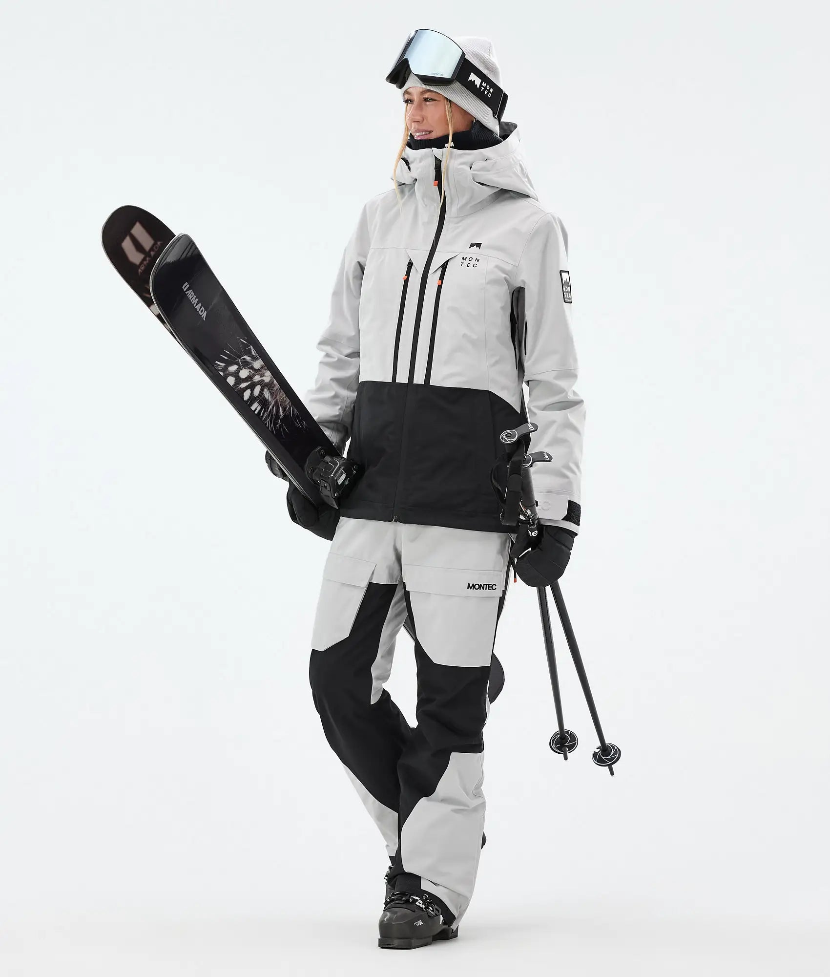 Moss W Ski Jacket Women - Light Grey/Black