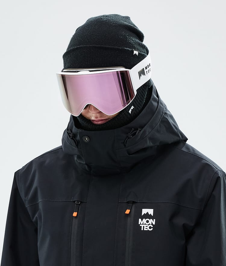 Ski Goggles White W/Rose Mirror