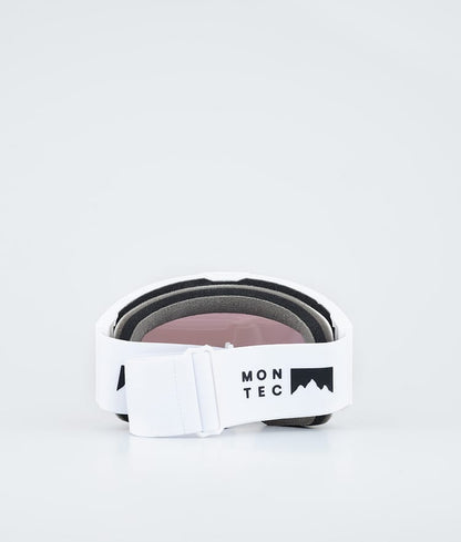 Ski Goggles White W/Rose Mirror