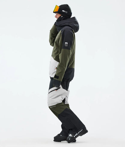 Morpheus ski jacket men - Black/Olive Green/Light Grey