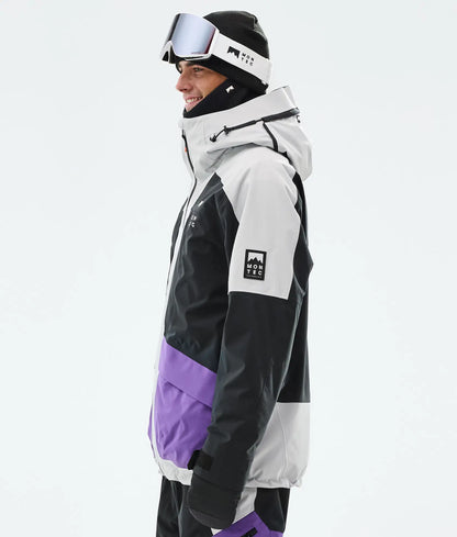 Morpheus Ski Jacket Men - Light Grey/Black/Vivid Purple