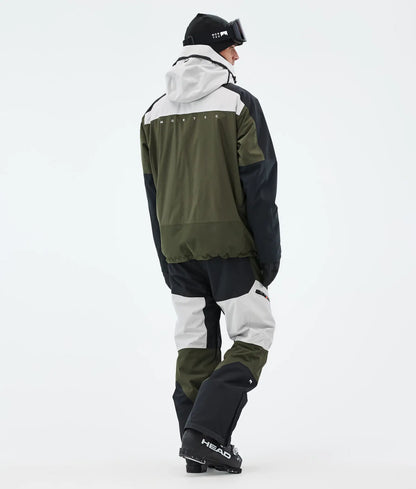 Oracle Ski Jacket Men - Light Grey/Black/Olive Green