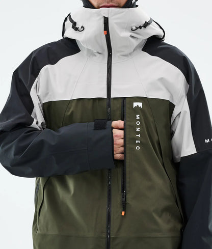 Oracle Ski Jacket Men - Light Grey/Black/Olive Green