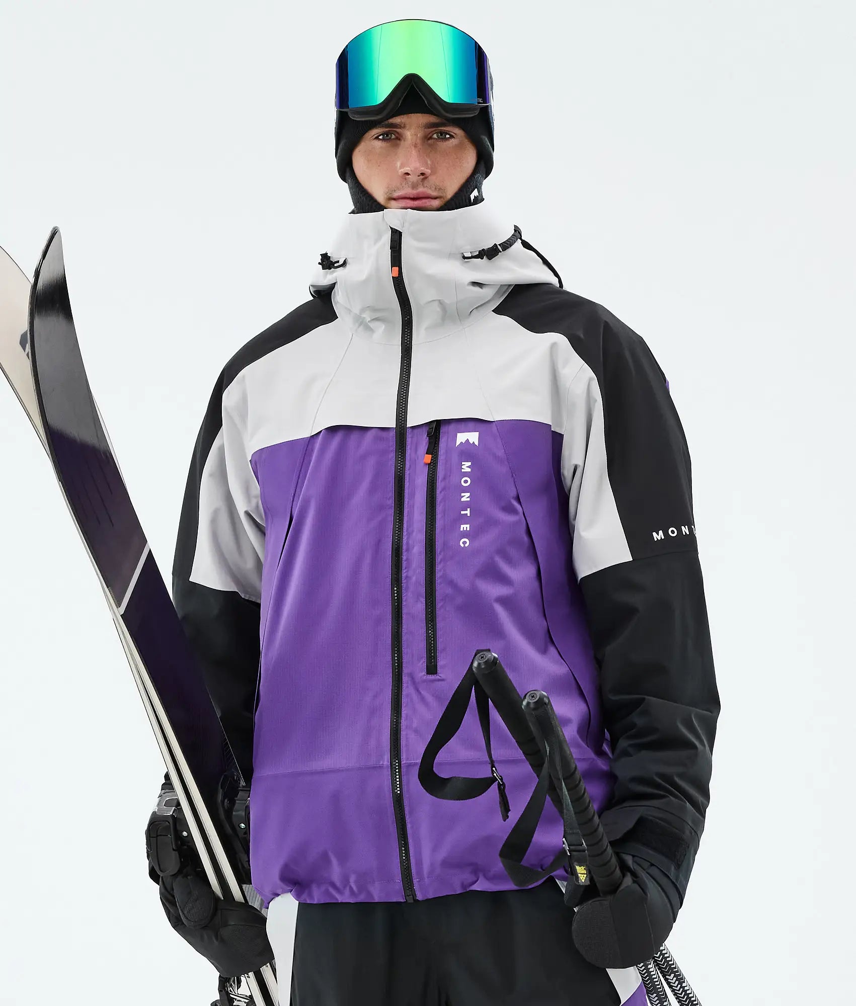 Oracle Ski Jacket Men - Light Grey/Black/Vivid Purple