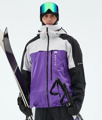 Oracle Ski Jacket Men - Light Grey/Black/Vivid Purple